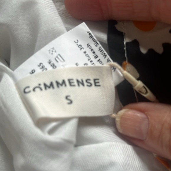 Commense Sweetheart Neckline Daisy Printed Floral Short Dress in Black Size S - Picture 8 of 11